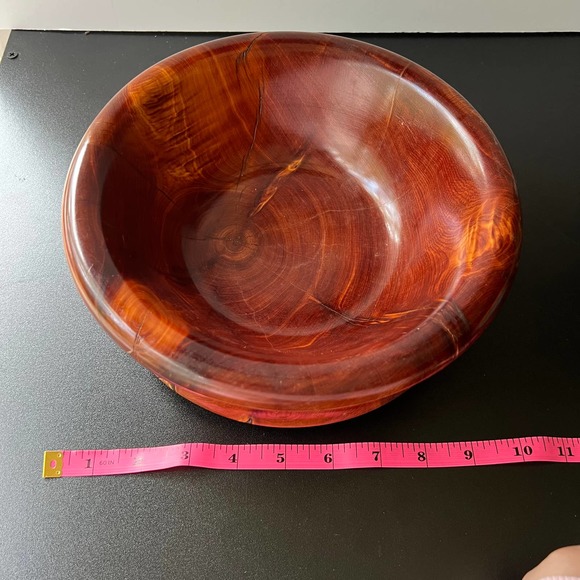 Handmade Sealed Wooden Decor Fruit Bowl Art Deco Cottage Core Minimalist - Picture 8 of 9